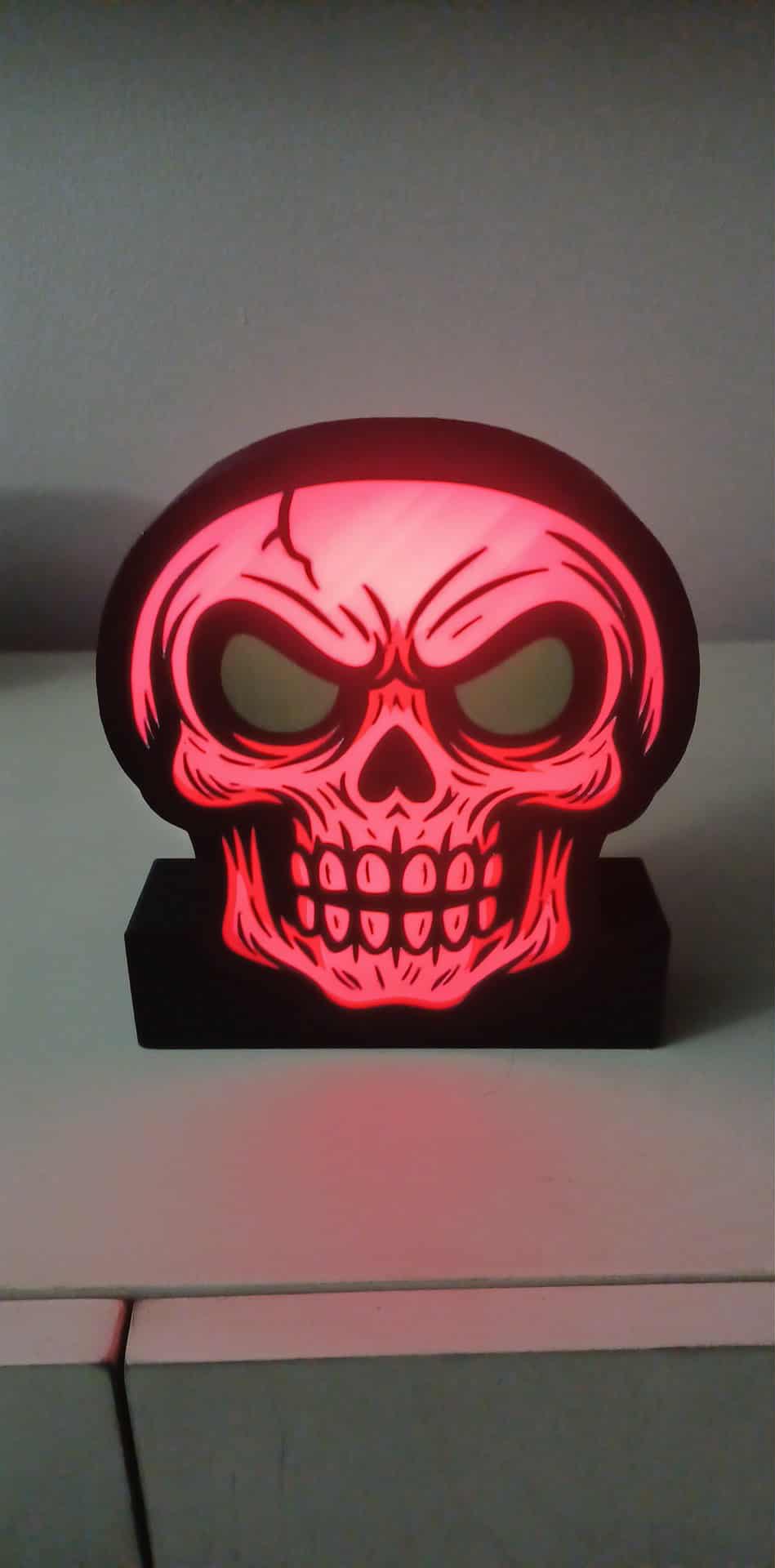Skull Face lg LED light box – custom 3D printed – Lit Layer Creations